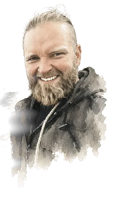 Watercolour portrait of Andreas Aastroem